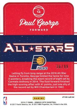 2016-17 Donruss Optic - All-Stars Red #14 Paul George Back