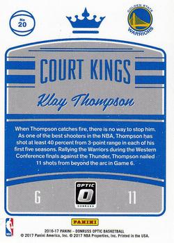 2016-17 Donruss Optic - Court Kings #20 Klay Thompson Back