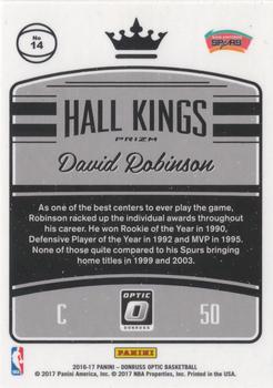 2016-17 Donruss Optic - Hall Kings Holo #14 David Robinson Back