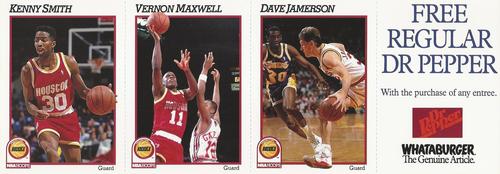 1991-92 Hoops Whataburger Houston Rockets #NNO Kenny Smith / Vernon Maxwell / Dave Jamerson Front