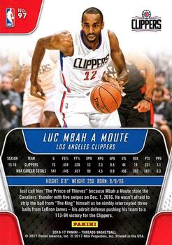 2016-17 Panini Threads #97 Luc Mbah a Moute Back