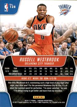 2016-17 Panini Threads #128 Russell Westbrook Back