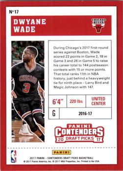 2017 Panini Contenders Draft Picks #17 Dwyane Wade Back