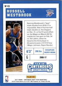 2017 Panini Contenders Draft Picks #43 Russell Westbrook Back