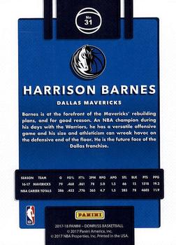 2017-18 Donruss #31 Harrison Barnes Back