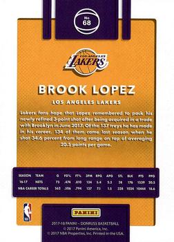 2017-18 Donruss #68 Brook Lopez Back