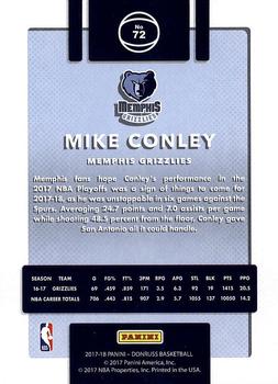 2017-18 Donruss #72 Mike Conley Back