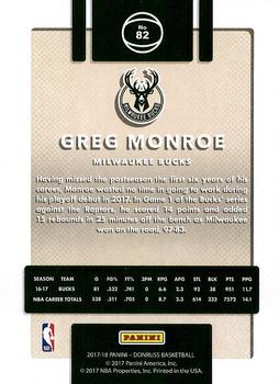 2017-18 Donruss #82 Greg Monroe Back