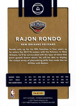 2017-18 Donruss #94 Rajon Rondo Back