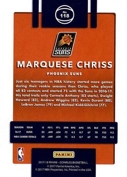 2017-18 Donruss #118 Marquese Chriss Back