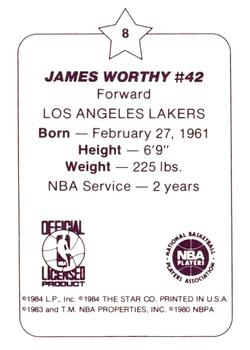 1984-85 Star Arena Los Angeles Lakers #8 James Worthy Back