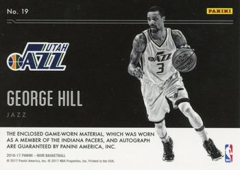 2016-17 Panini Noir - Autographed Prime Black and White #19 George Hill Back