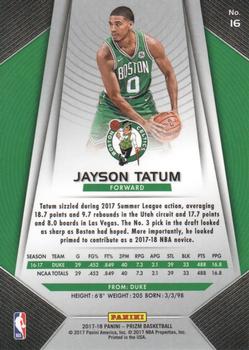 2017-18 Panini Prizm #16 Jayson Tatum Back