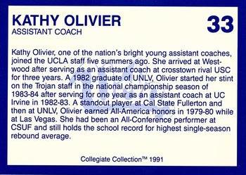 1990-91 UCLA Women and Men's Basketball #33 Kathy Olivier Back