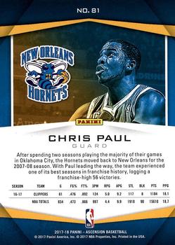 2017-18 Panini Ascension #81 Chris Paul Back