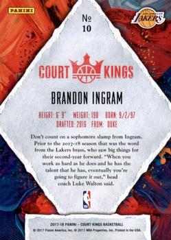 2017-18 Panini Court Kings #10 Brandon Ingram Back