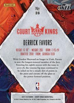 2017-18 Panini Court Kings #26 Derrick Favors Back