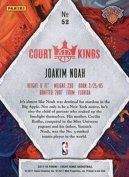 2017-18 Panini Court Kings #52 Joakim Noah Back