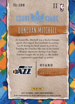 2017-18 Panini Court Kings #136 Donovan Mitchell Back