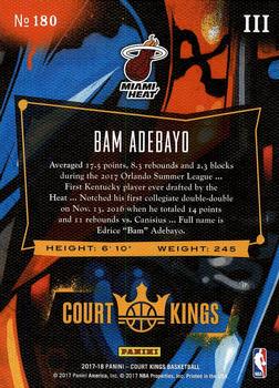 2017-18 Panini Court Kings #180 Bam Adebayo Back