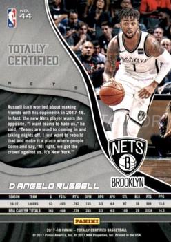 2017-18 Panini Totally Certified #44 D'Angelo Russell Back