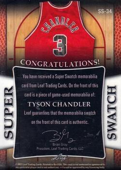 2017 Leaf Best of Basketball Unopened Edition Super Swatch - Platinum #SS-34 Tyson Chandler Back