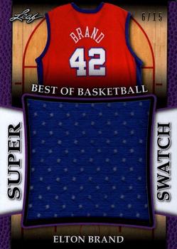 2017 Leaf Best of Basketball Unopened Edition Super Swatch - Purple #SS-07 Elton Brand Front