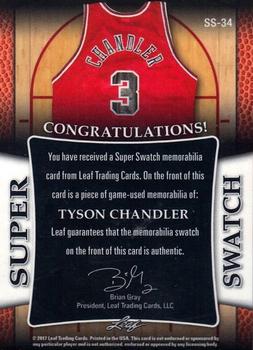 2017 Leaf Best of Basketball Unopened Edition Super Swatch - Purple #SS-34 Tyson Chandler Back