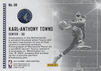 2017-18 Hoops - Lights Camera Action #38 Karl-Anthony Towns Back