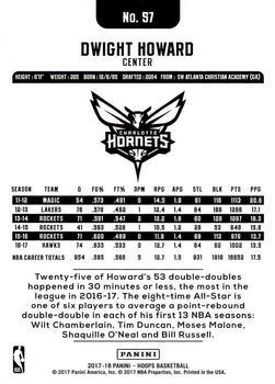 2017-18 Hoops - Blue #57 Dwight Howard Back