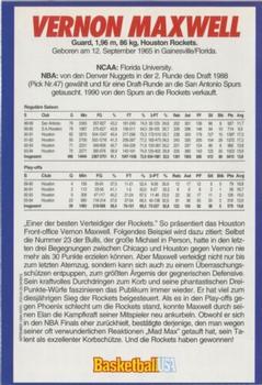 1994-95 Basketball USA Magazine (German) #NNO Vernon Maxwell Back