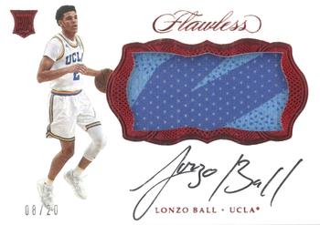 2017 Panini Flawless Collegiate - Rookie Patch Autographs Ruby #BK-LB Lonzo Ball Front