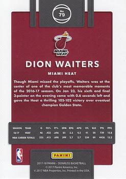 2017-18 Donruss - Holo Red Laser #79 Dion Waiters Back
