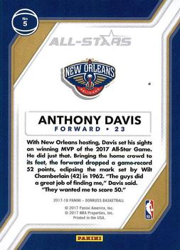 2017-18 Donruss - All-Stars #5 Anthony Davis Back