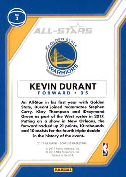 2017-18 Donruss - All-Stars Press Proof #3 Kevin Durant Back