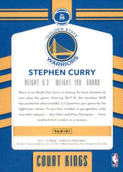 2017-18 Donruss - Court Kings Press Proof #35 Stephen Curry Back