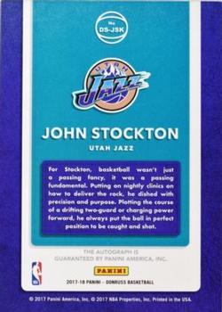 2017-18 Donruss - Dominators Signatures Gold #DS-JSK John Stockton Back