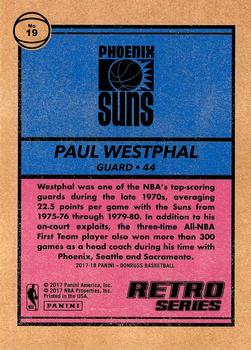 2017-18 Donruss - Retro Series #19 Paul Westphal Back