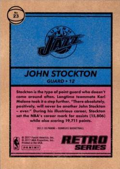 2017-18 Donruss - Retro Series Press Proof Blue #23 John Stockton Back