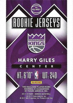 2017-18 Donruss - Rookie Jerseys #RJ-HG1 Harry Giles Back