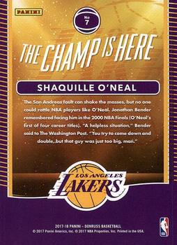 2017-18 Donruss - The Champ is Here #7 Shaquille O'Neal Back