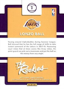 2017-18 Donruss - The Rookies #2 Lonzo Ball Back