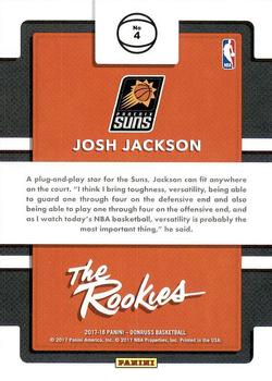 2017-18 Donruss - The Rookies #4 Josh Jackson Back