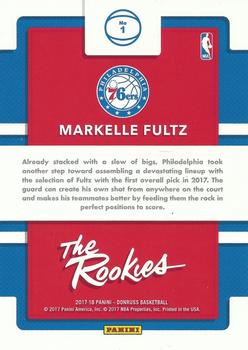 2017-18 Donruss - The Rookies Green Flood #1 Markelle Fultz Back
