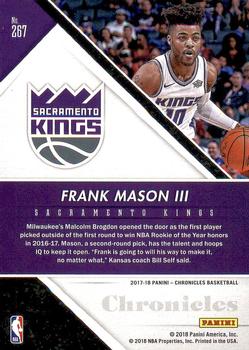 2017-18 Panini Chronicles #267 Frank Mason III Back