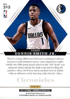 2017-18 Panini Chronicles #315 Dennis Smith Jr. Back