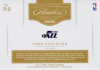 2016-17 Panini Flawless - Flawless Autographs Emerald #FA-JS John Stockton Back