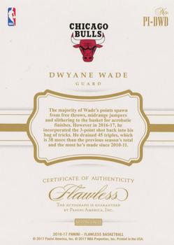 2016-17 Panini Flawless - Premium Ink Gold Proof #PI-DWD Dwyane Wade Back