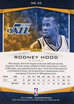 2017-18 Panini Ascension - Red #33 Rodney Hood Back
