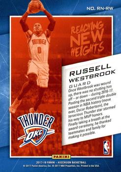 2017-18 Panini Ascension - Reaching New Heights #RN-RW Russell Westbrook Back